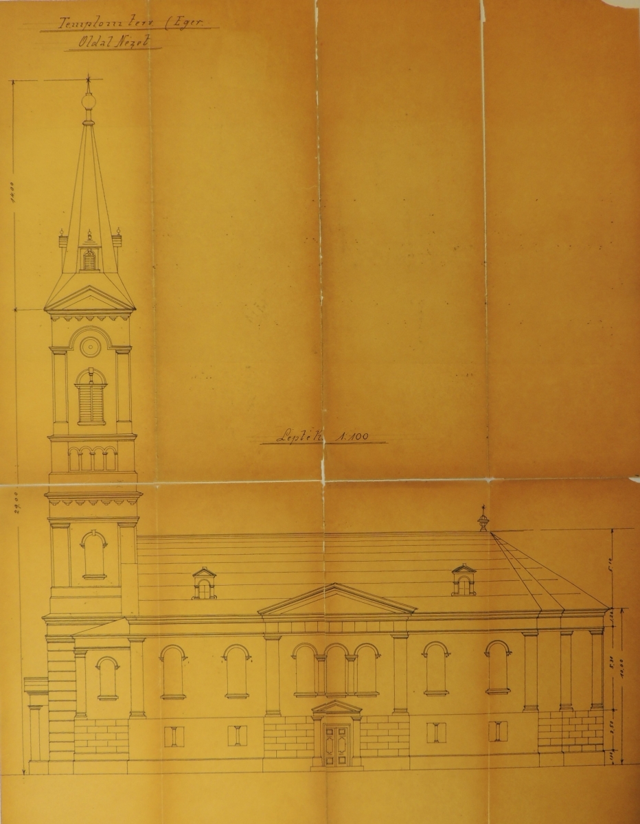 A templom tervrajza (oldalnézet)