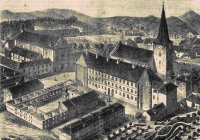 A Kollégium egy 1858-ból származó rajzon