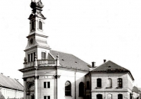 A Bécsi kapu téri új templom az evangélikus iskolával 1945 előtt
