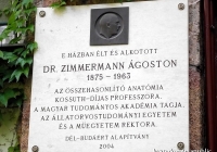 Dr Zimmermann Ágoston emléktábla Budapest