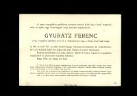 Gyurátz Ferenc gyászjelentés 