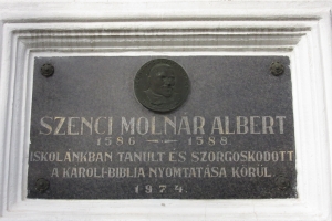 Szenczi Molnár Albert emléktábla