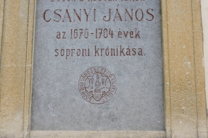 Csányi János emléktábla Sopron Fövényverem 1