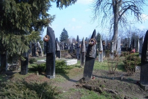 Szatmárcsekei kopjafás-csónakos fejfás református temető