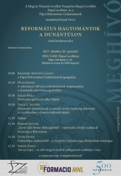 Református hagyományok a Dunántúlon - konferencia Pápán