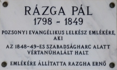 Rázga Pál - evangélikus lelkész, az 1848-as pozsonyi vértanúk egyike
